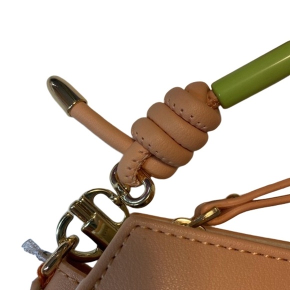 MATMAZEL Aida Shoulder Bag Peach w/ Colourful Bead Strap Vegan Handmade NWT - Picture 10 of 16